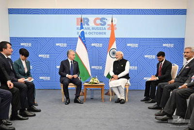 Image of 'Shavkat Mirziyoyev held a meeting with the Prime Minister of the Republic of India.'