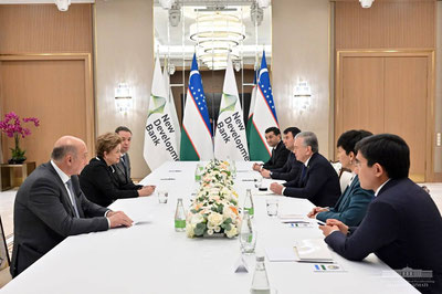 Image of 'Shavkat Mirziyoyev received the New Development Bank President Dilma Rousseff.'