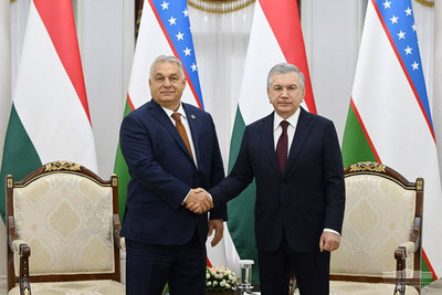 Image of 'Shavkat Mirziyoyev met with the Prime Minister of Hungary in Bishkek.'