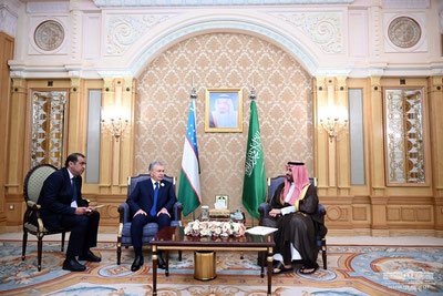 Image of 'Shavkat Mirziyoyev held a meeting with the Crown Prince, Prime Minister of the Kingdom of Saudi Arabia, Muhammad bin Salman Al Saud.'