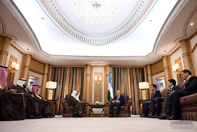 Image of 'Shavkat Mirziyoyev received the energy and investment ministers of Saudi Arabia.'