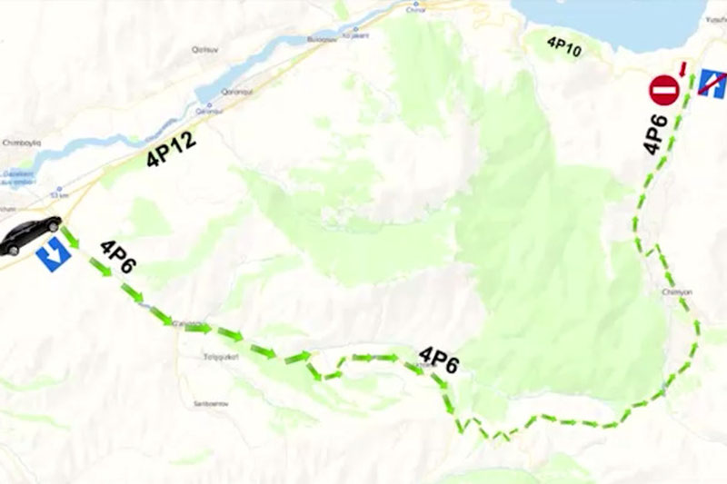 Image of 'Traffic on the road leading to Amirsoy and Chimyon will be one-way until January 12.'
