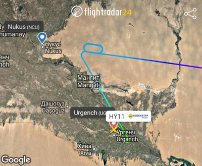 Изрображение 'Рейс Ташкент-Нукус ушел на запасной аэропорт'
