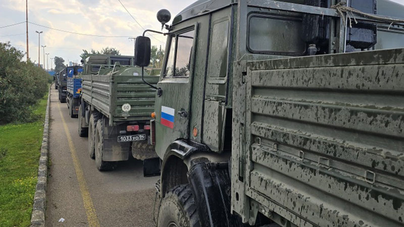 Image of 'In Syria, a Russian military convoy was not allowed to enter the port of Tartus.'