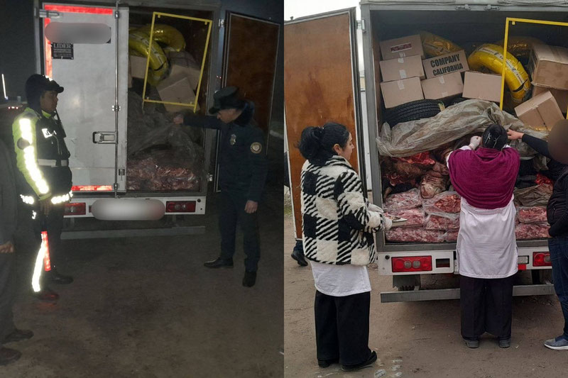 Image of 'In Samarkand, a truck carrying 2 tons of meat unfit for consumption was detected.'