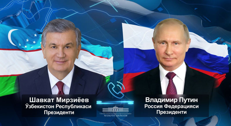 Image of 'Shavkat Mirziyoyev had a telephone conversation with Vladimir Putin.'