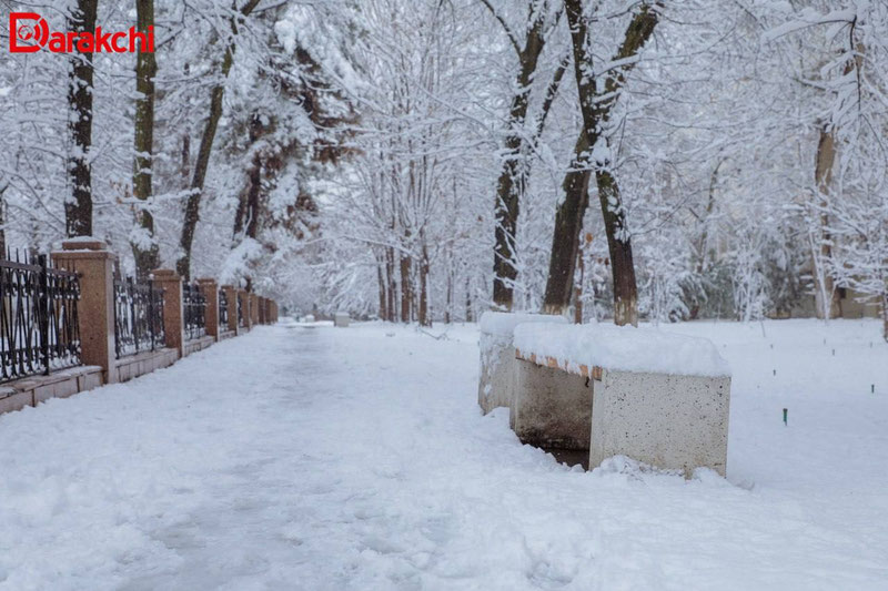 Image of 'Today, snow will fall intermittently across Uzbekistan.'