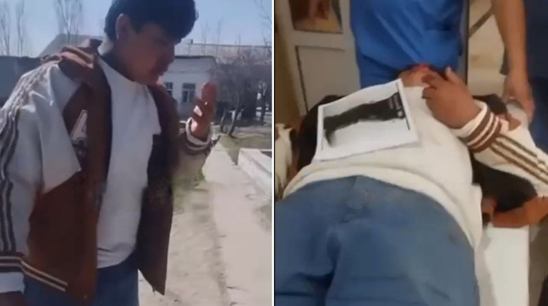 Image of 'A student was beaten by the school principal in a school in Samarkand.'