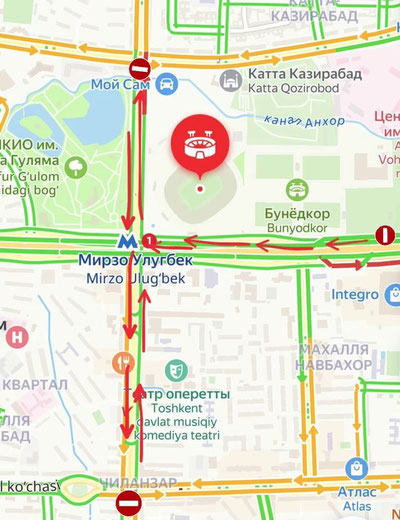 Изрображение 'В районе стадиона "Бунёдкор" временно закроют улицы'