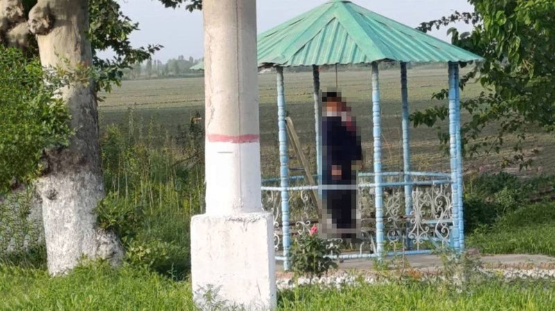 Изрображение 'В беседке на поле в Ташкентской области нашли повешенным мужчину'