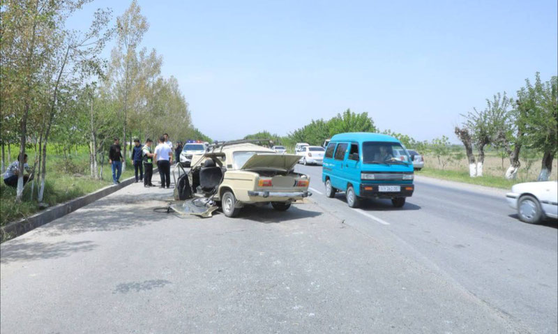 Image of 'In Samarkand, a Cobalt car caused an accident by entering the opposite lane.'