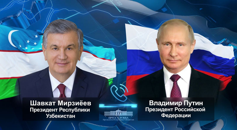 Изрображение 'Главы Узбекистана и России переговорили по телефону'