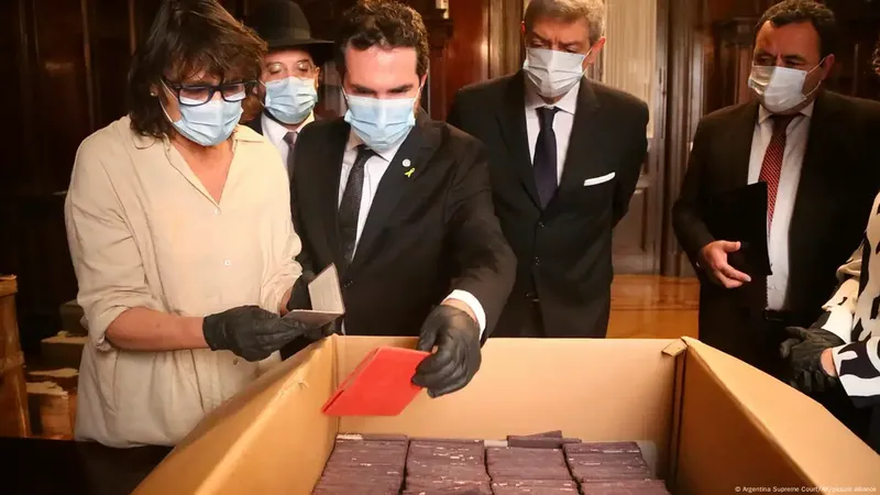 Image of '83 boxes of Nazi documents were found in the basement of the Supreme Court in Argentina.'