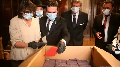 Image of '83 boxes of Nazi documents were found in the basement of the Supreme Court in Argentina.'