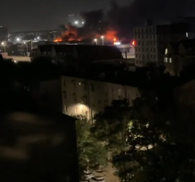 Изрображение 'Крупный пожар произошел ночью в районе Северного вокзала в Ташкенте (видео)'