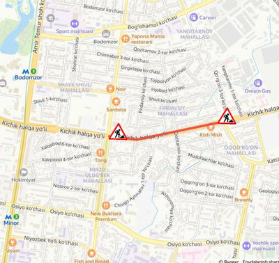 Image of 'One of the streets in Tashkent will be closed until May 21.'