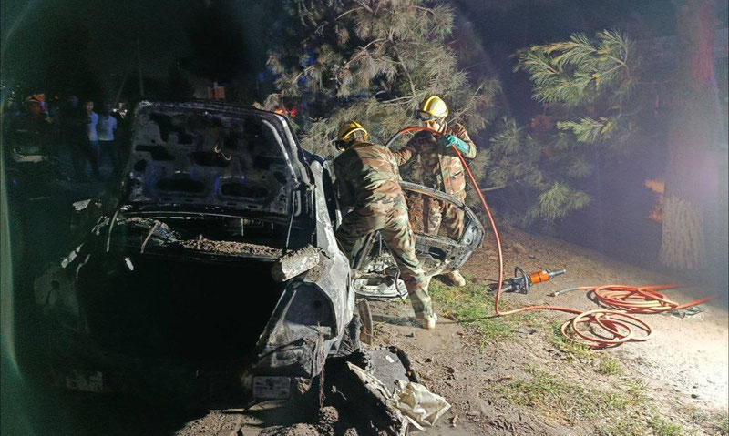 Image of 'A Nexia-3 caught fire in Namangan'