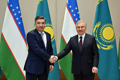 Image of 'Shavkat Mirziyoyev received representatives of the governments of Kazakhstan, Kyrgyzstan, Tajikistan, Turkmenistan, and Russia.'