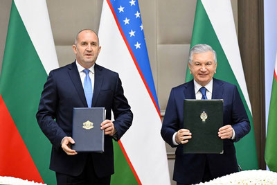 Image of 'Shavkat Mirziyoyev and Rumen Radev signed a joint declaration on expanding bilateral cooperation.'
