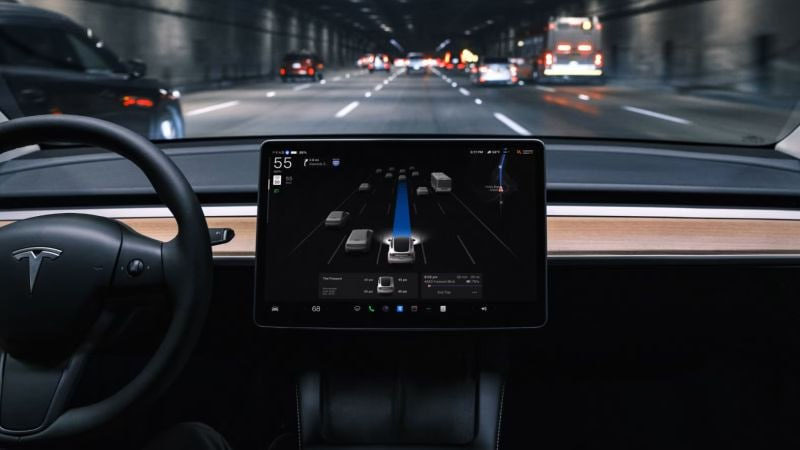 Image of 'Tesla is preparing to launch a driverless taxi service.'