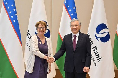 Image of 'Shavkat Mirziyoyev received a delegation led by the President of the EBRD.'