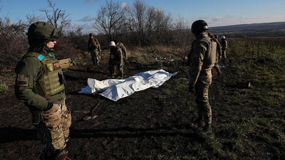 Image of 'Ukraine has taken away the bodies of more than a thousand soldiers from Russia.'
