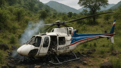Image of 'A helicopter crashed in India.'