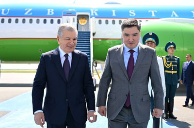 Изрображение 'Шавкат Мирзиёев прибыл в Астану'