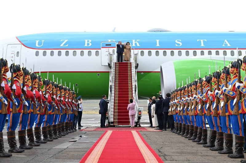 Image of 'What did Mirziyoyev agree upon with the leader of Mongolia?'