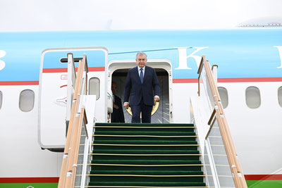 Изрображение 'Президент Узбекистана прибыл в город Физули'