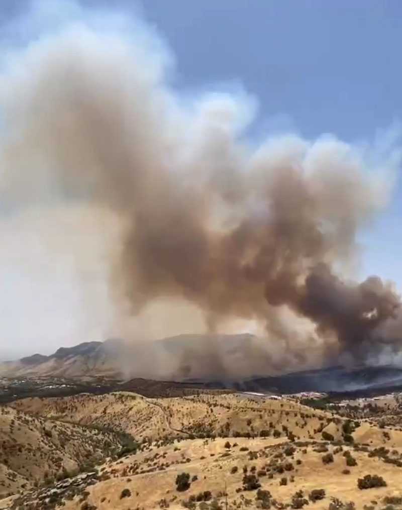 Image of 'It was said that a fire has been raging in Perevald for three days.'