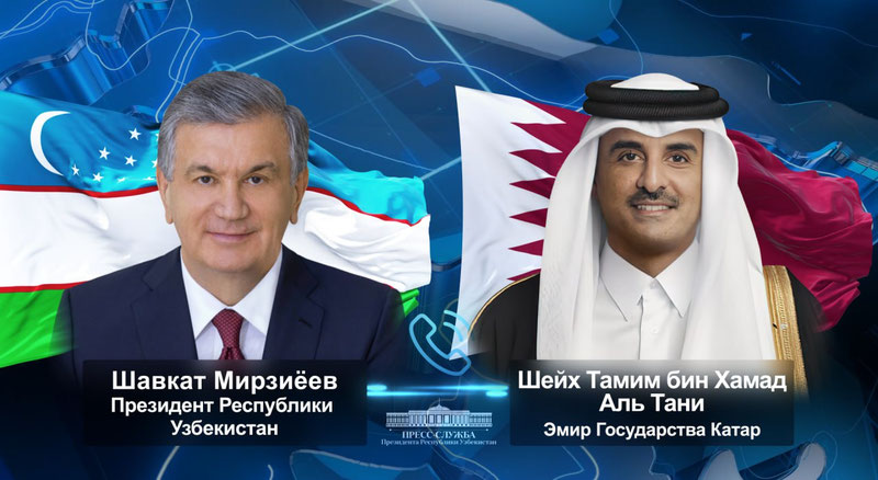 Изрображение 'Лидеры Узбекистана и Катара переговорили по телефону'