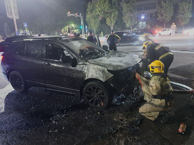 Изрображение 'В Мирзо-Улугбекском районе ночью сгорел автомобиль'
