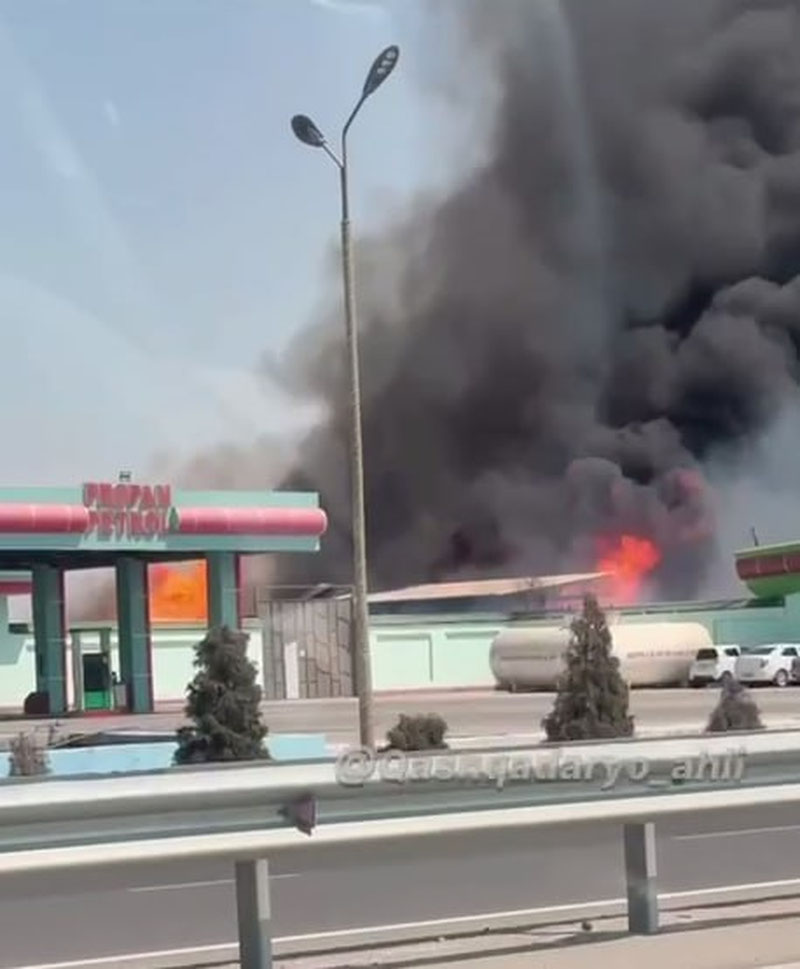 Изрображение 'Газозаправка горела в Кашкадарье (видео)'
