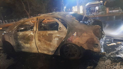 Изрображение 'При пожаре в автомобиле на дороге на Чиланзаре пострадали 4 человека (видео)'