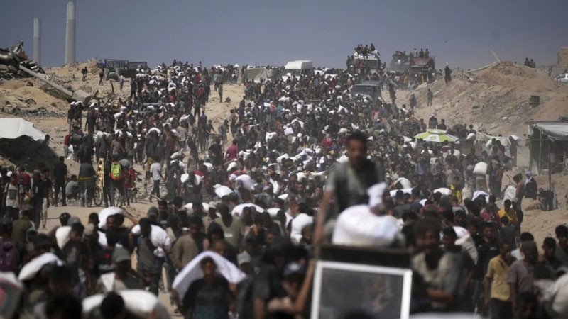 Image of 'Aid was fired at the population in need in Ghazoda.'