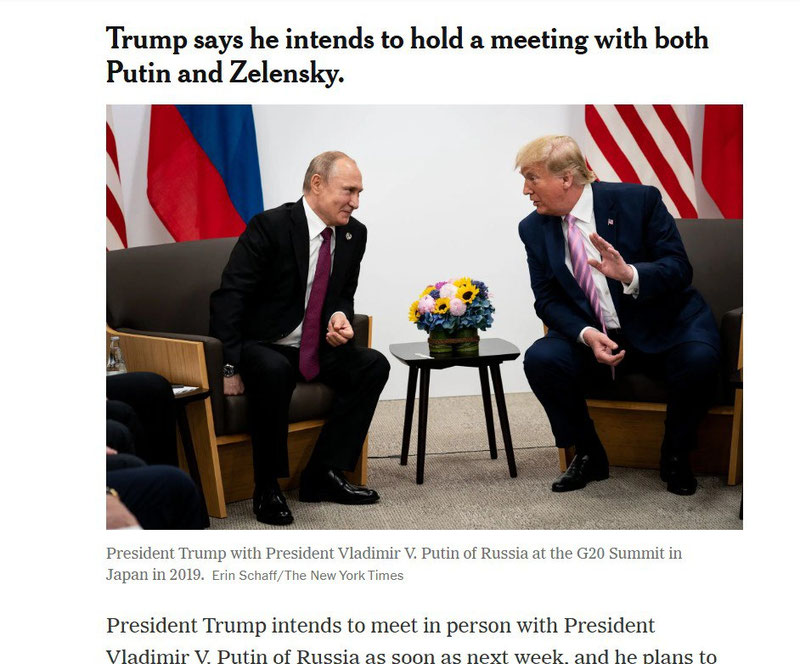 Изрображение 'Трамп намерен лично встретиться с Путиным уже на следующей неделе, - СМИ'