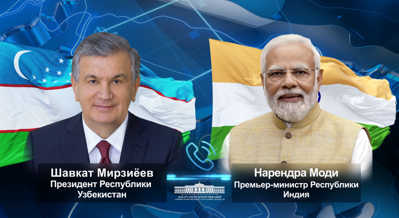 Изрображение 'Лидеры Узбекистана и Индии провели телефонный разговор'