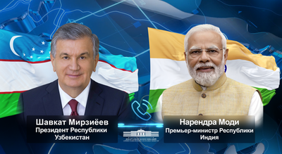 Изрображение 'Лидеры Узбекистана и Индии провели телефонный разговор'