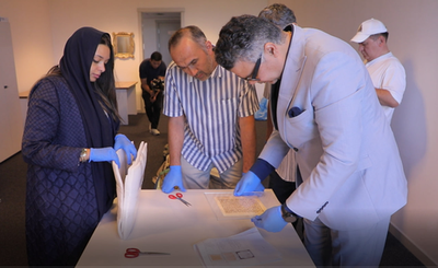 Image of 'Rare artifacts were brought from Saudi Arabia to be displayed at the center of Islamic civilization.'