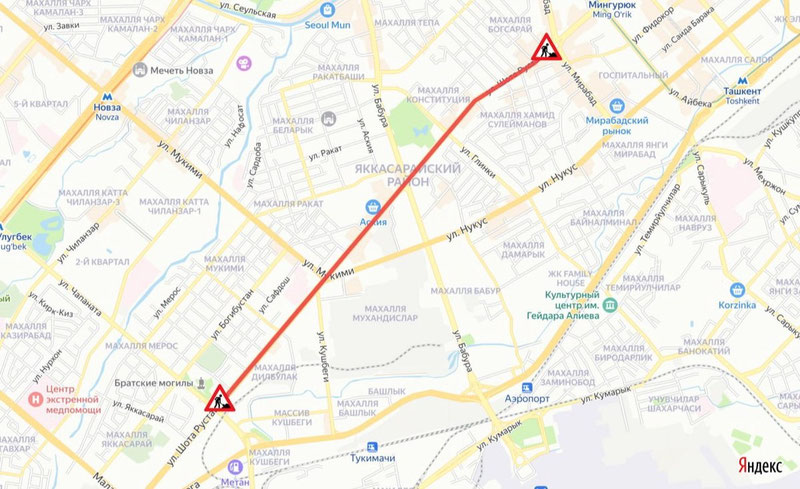 'Toshkentning markaziy koʻchalaridan biri bir haftaga yopildi'ning rasmi