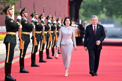 Image of 'Shavkat Mirziyoyev attended the military parade in Beijing.'