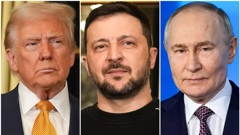 Image of 'Trump announced a telephone conversation with Putin and Zelenskyy.'