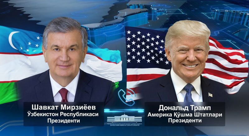 Изрображение 'Шавкат Мирзиёев и Дональд Трамп переговорили по телефону'