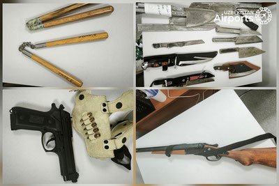 Image of 'Tashkent airport has confiscated more than 500 prohibited items since the beginning of this year.'