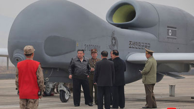Image of 'Kim Jong Un tested new drones in North Korea.'