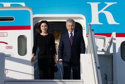 Image of 'Shavkat Mirziyoyev has arrived in the USA.'