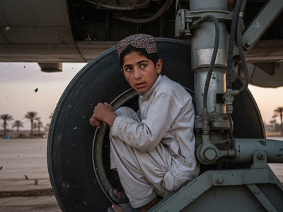 Image of 'A 13-year-old child in Afghanistan entered the wheel well of an airplane and flew all the way to Delhi.'