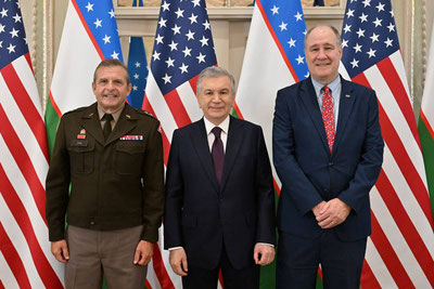 Image of 'What did Mirziyoyev discuss with the Congress representatives?'