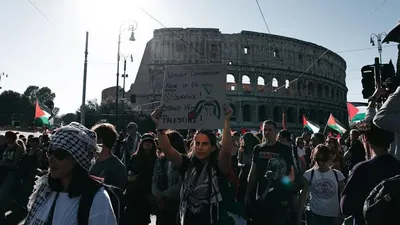 'Yevropada Falastin tarafdorlari norozilik namoyishi uyushtirdi'ning rasmi